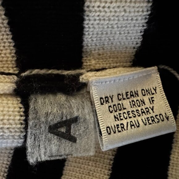 Dana Buchman Vintage Wool Striped V Neck Collared Sweater, M - Picture 12 of 16